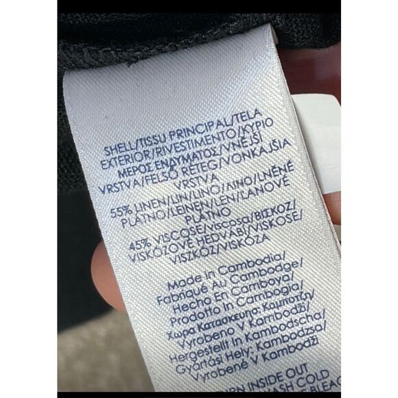 Chaps pull on wide leg pants womens sz small black linen trousers minimalistic - Picture 4 of 12